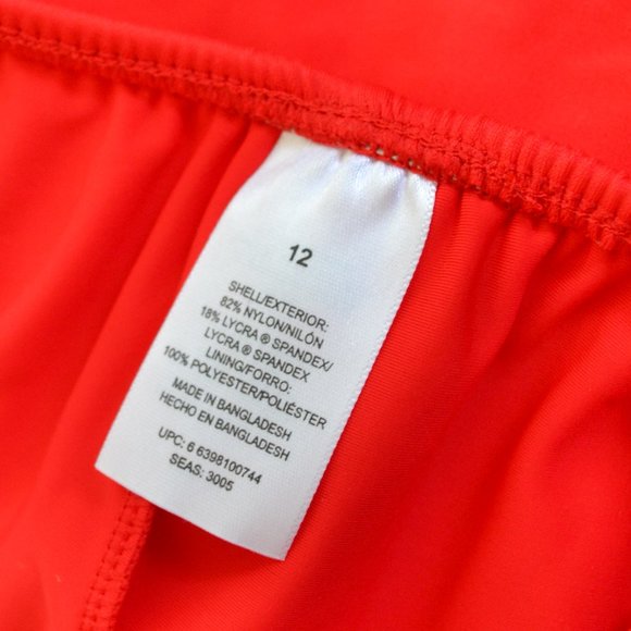 NWT Islander Retro Red Pin-up Bustier Swim Skort Bikini Matching Set Size 12 - Picture 3 of 7